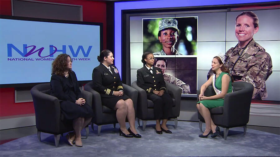 Molly Mae Potter leads a discussion with women veterans