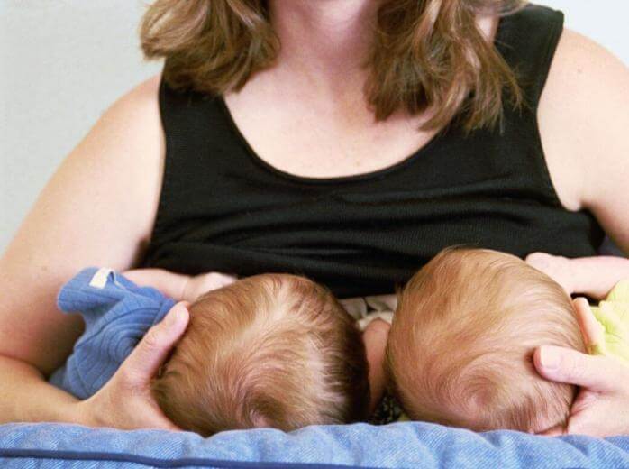 exclusively breastfeeding twins